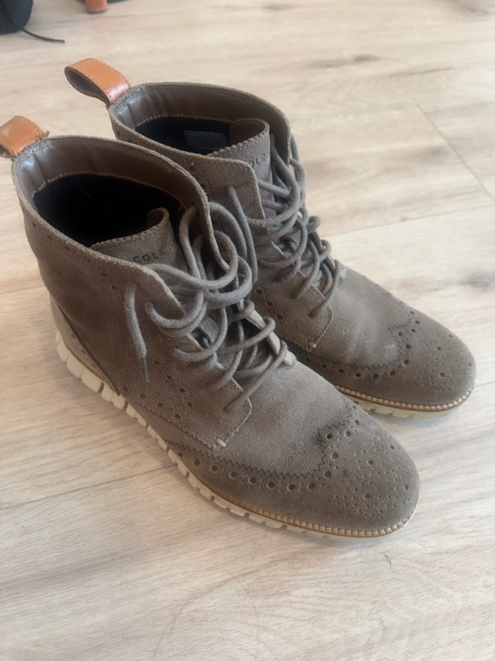 Cole Haan Generation ZeroGrand Ankle Boots Men Taupe Gray Size 9.5 M